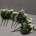 Uqueeten Artificial Flowers for Outdoors Artificial Geranium, Fake Flower White Geranium Artificial Plant Home Decor, Silk Geraniums Realistic Outdoor Flower Fake Plant Decoration 14.4" (White) 8PCS