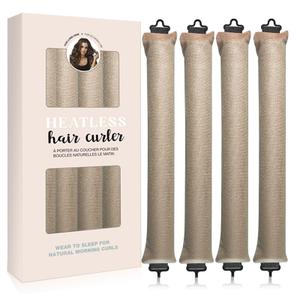 Heatless Hair Curler 4pcs Overnight Blowout Rods Heatless Curls Overnight Blowout Rods for All Hair Types, No Heat Needed, Healthy and Stylish