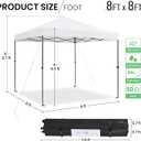 Yaheetech 8x8 Pop Up Canopy Easy Set-up Tent, Portable Outdoor Canopy Instant Tent, Commercial Gazebo with Wheeled Carry Bag & 4 Sandbags for Home, Party & Outdoor Activities, White