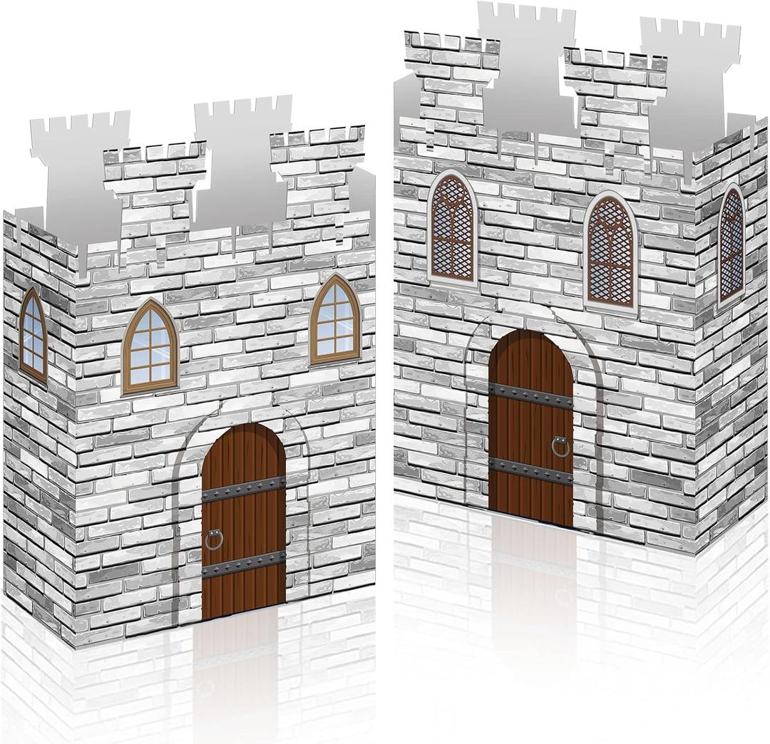 12 Pcs Castle Favor Boxes Medieval Party Decorations Cardboard Castle DIY Candy Treat Gift Box for Medieval Knight Princess Birthday Party Table Decorations