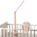 HI BABY MONMENT Crib Mobile Arm - Baby Mobile Hanger with 2-Height Settings Adjustable, Stabilizing Attachment for Added Safety, Mobile Arm for Crib, Sturdy & Secure Design for Nursery Mobile (24-34 Inch Pink)