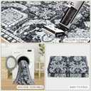 Boho 2x8 ft Runner Rug - Black and White Area Rug, Non-Slip, Washable, Indoor Outdoor Carpet for Hallway, Kitchen, Entryway