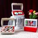 50 PCS 8x5x2 Inch Bakery Boxes with Window for Chocolate Covered Strawberries, Cookies, Cakesickle, Browines, Donut &More
