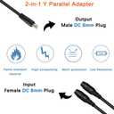 Parallel Adapter Cable, 8mm, Solar Combiner Cable, Y Branch, 10.7in, 10A, 45V, 300W, Reverse Current Protection, Compatible with Jackery