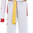 Dagmar Christmas costume role-playing children's cheerleading mesh top hooded jacket set (5-6 Years, Red)