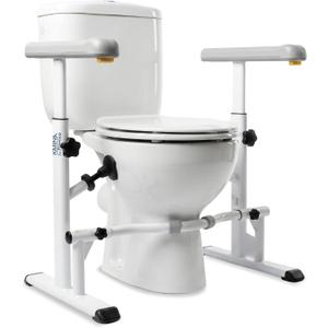 KMINA Toilet Safety Rails for Seniors, Adjustable Frame with Grab Bars