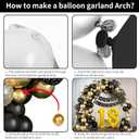 18th Birthday Decorations for Boys Black and Gold Balloons Garland Arch Kit with Number 18 Foil Confetti Balloon Happy Birthday Bunting Banner Black Gold Party Decor for 18 Years Old Men Anniversary