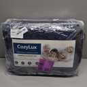 CozyLux Twin Comforter Set Navy Blue - 5 Pieces Bed in a Bag, Modern Vertical Quilted Room Decor, Soft All-Season Bedding Gift with Comforter, Sheets, Pillowcase & Sham