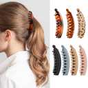 Banana Clip for Women, 7 Pack 5.1 Inch Banana Hair Clip for Fine Thick Hair, Large Hair Clips Ponytail (Leopard)
