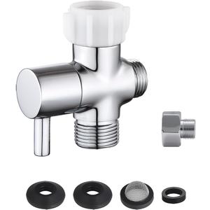 Bidet T Adapter With Shut off Valve,3 Way T Valve for Bidet, Brass T Adapter for Handheld Toilet, 7/8"7/8"1/2" or 3/8"