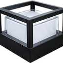 Solar Retro Industrial Stigma Lamps Deck Lighting Square Black Landscape LED 12W Waterproof IP65 Post Cap Lamp Fence Post Lights Outdoor Garden Lights Decoration