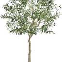 VEVOR Artificial Olive Tree, 6 FT Tall Faux Plant, Secure PE Material & Anti-Tip Tilt Protection Low-Maintenance Plant, Lifelike Green Fake Potted Tree for Home Office Warehouse Decor Indoor Outdoor