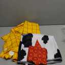 Cowboy Costume Tartan Shirt Men's Lapel T-Shirt Button Down Vest Scarf (Medium)