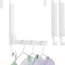 2 Pack Over The Door Hanger Folding Clothes Drying Rack, Folding Hanging Coat Rack for Indoor Laundry Room Compact Small Space Foldable Portable Clothing Hanger Hook Collapsible (Wihte-2(Upgraded))