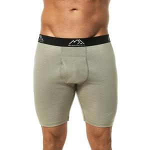 Merino Wool Boxer Briefs Breathable Dry Fit (Khaki 1 Pack, Large)