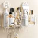 LUXEAR Clear Shower Caddy Suction Cup, No Drilling Removable Shower Shelf, Max Hold 22lbs Suction Bathroom Caddy, One Second Installation Waterproof Suction Shower Organizer for Bathroom Kitchen