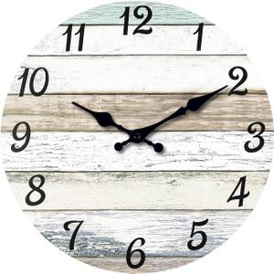 XNM Wood Extra Large Wall Clocks for Living Room Decor 24 Inch Nautical Grey Farmhouse Clock Battery Operated Silent Wall Clock Modern(MDF No Solid Wood)