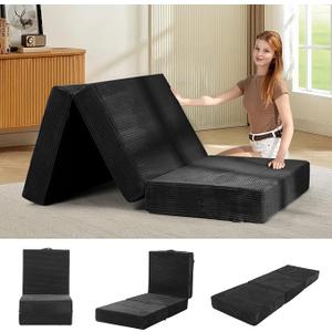 6-Inch Tri-Fold Mattress Single Size - Foldable Futon Sofa Bed with Removable Washable Cover, Folding Memory Foam Futon Mattress | Non-Slip Bottom & Carry Handles for Guest, 
Product Dimensions	75"L x 25"W x 6"Th