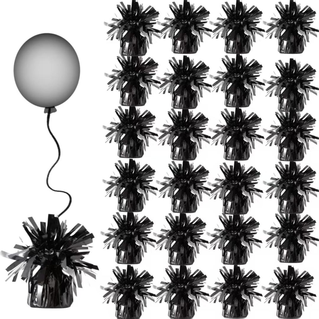balloon weights are perfect for parties, birthdays, weddings. Each pack includes 24PCS durable weights that easily decorate balloons and elevate any celebration.(Black100g)