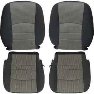 GXARTS Driver and Passenger Side Bottom Lower and Top Lean Back Replacement Cloth Seat Cover Gray #V3 Compatible with Dodge Ram 1500 2500 3500 4500 5500 2009 2010 2011 2012