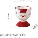 2-Piece Ceramic Egg Cup, Christmas Egg Cup Set, Suitable For Storing And Consuming Eggs, Home Breakfast Decoration, Ceramic Holiday Decorative Cups