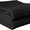 Ritz Royale Collection 100% Combed Terry Cotton, Highly Absorbent, Oversized, Kitchen Towel Set, 28" x 18", 2-Pack, Solid Black