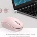 seenda Wireless Mouse for Laptop, 2.4G Noiseless Mouse with USB Receiver - Optical Tracking Portable Computer Mice for Chromebook, PC, Tablet, Windows System, 24 Months Battery Life - Pink