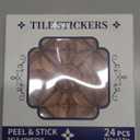 VIRANDA 24PCS Removable Self Adhesive Tile Sticker Peel and Stick Backsplash PVC Art Wall Tiles Decal for Kitchen Bathroom Decor 5.91 x 5.91 inch,Brown