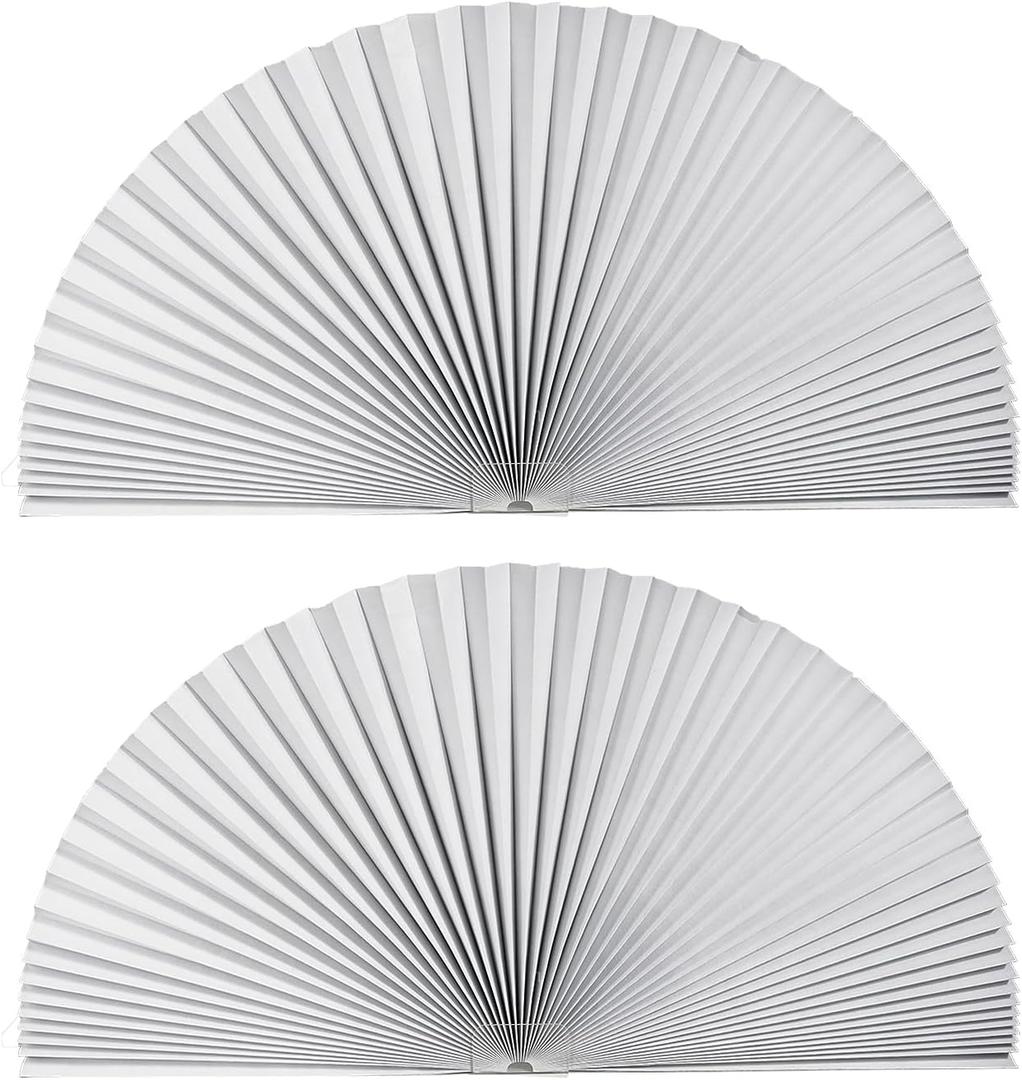 Arch Window Light Fully Blocking Pleated Shade Blinds for semi-Circle Arch Window, 2PCS Arch Light Filtering Pleated Fabric Shade, Easy to Cut and Install, 72" x 36" (Off White)