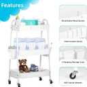 Baby Diaper Caddy Cart 3-Tier Metal Rolling Cart Nursery Storage Organizer for Baby Diapers and Newborn Essentials Storage