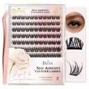 BEFER Self Adhesive Eyelashes Clusters Kit, D Curl 10-16MM Pre Glued Lash Natural Look No Glue No Remover Needed Reusable Lashes Press on Eyelash Clusters Easy for Use DIY at Home(MJ-Flare-Kit)