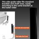 Boat Trailer Side Guide Roller Black Molded Rubber Roller, 2-1/2 x 12inch