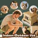 Pet Urns for Cats - Cat Urns for Ashes with Photo Display and Golden Paw Prints, 7.48l x 5.51w x 4.33h