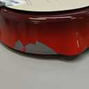 Crock-Pot 10 Inch Enameled Cast Iron Skillet with Handles - Ideal for Searing, Roasting, Frying - Even Heat Distribution, Pour Spouts - Oven-Safe & Stovetop Safe (Red)
