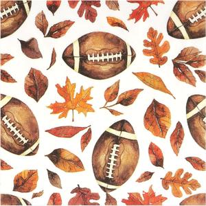 100 Pcs Fall Football Disposable Paper Luncheon Napkin 6.5 Inch