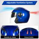 Adult 3/4 Open Face Motorcycle Helmet, Double Visor Motorbike Scooter Ebike Moped Cruiser Helmets for Men and Women DOT Approved