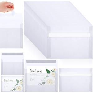 150 Pcs A7 Translucent Vellum Envelopes 5.25 x 7.25 Inch Wedding Clear Invitation Envelopes Self Adhesive White Vellum Paper for Greeting Cards Announcements Photos