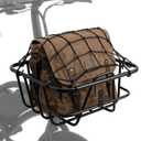 ANZOME Electric Scooter Basket & Bike Handlebar Bag Stable Metal Wire Carrier with Cargo Net & Rainproof Cover Front/Rear Rack Attachment for Commuting, Groceries, & Pet Transport (Black), Medium