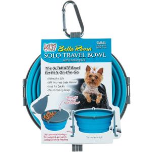 Loving Pets Bella Roma Collapsible Dog Bowls - Silicone Dog Bowls, Foldable Bowl, Puppy Essentials & Hiking Pet Supplies Great for Home & Travel (Blue, Small)