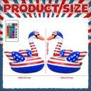 Arrowbash 2 Pack 4th of July Inflatable Swan Floating Pool Lights 19 x 16 Inch Led Patriotic Inflatable Floating Pool Lights Red White and Blue Glow in The Dark Pond Decoration for Memorial Day Party