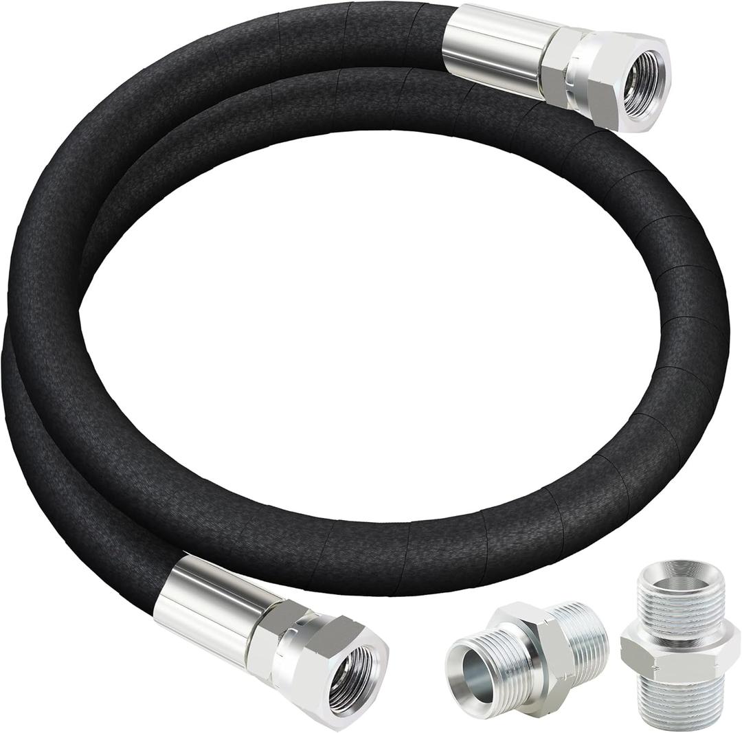 Compressor Jumper Hose 3/4" x 40"Length with 3/4 Rotate Male Connectors, 700PSI Rubber Compressor Hose
