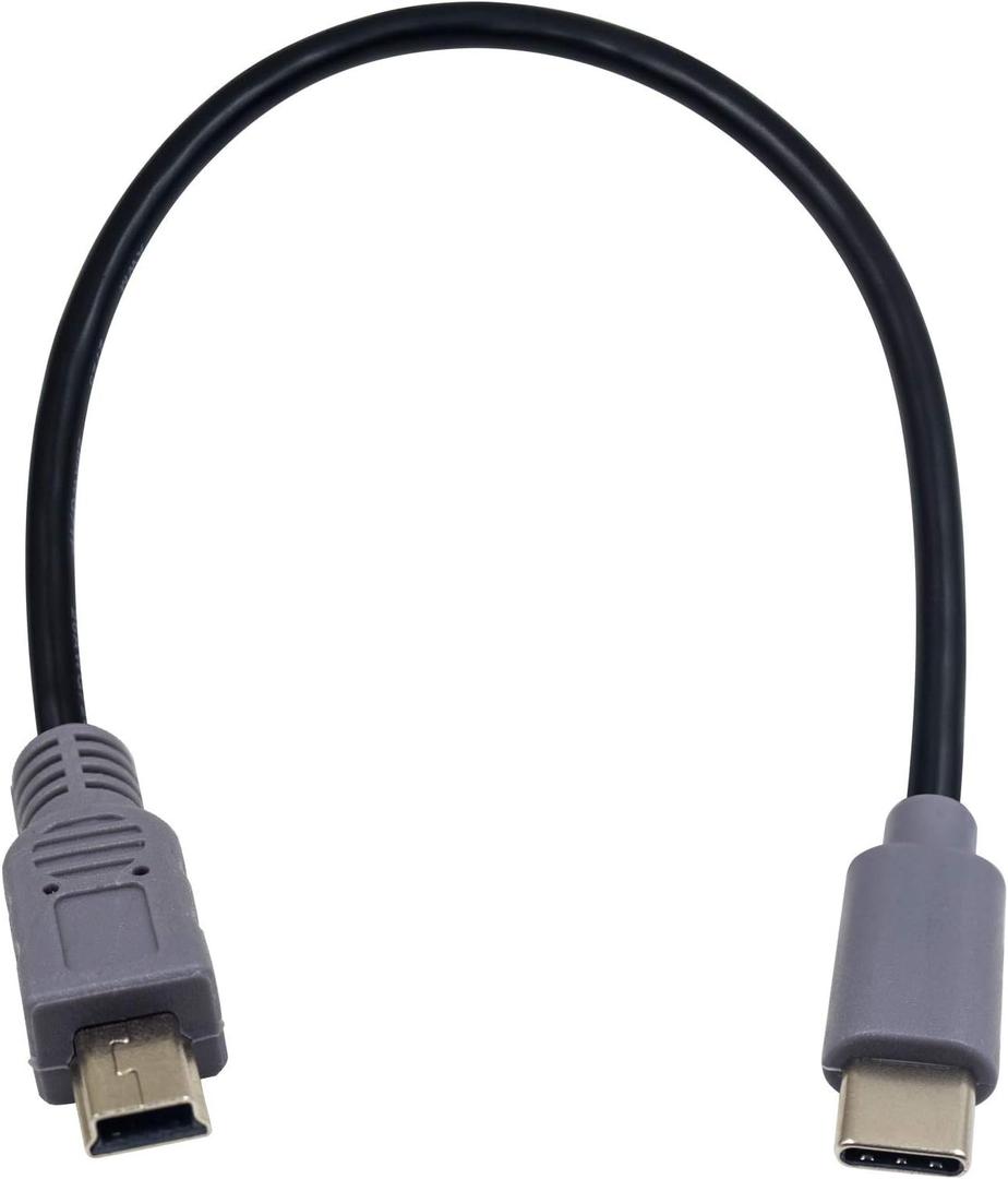 Duttek Mini USB to USB C OTG Cable, Short Type C to Mini Male Cable On-The-go Data Convertor Adapter for MacBook, iMac Pro, Chromebook Pixel 10 inch/25 cm