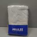 MIULEE 100% Blackout Linen Textured Curtains for Bedroom Solid Thermal Insulated Ivory Grommet Room Darkening Curtains & Drapes Luxury Decor for Living Room Nursery 52 x 84 Inch (2 Panels)