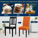 Chair Covers,Stretch Dining Room Chair Covers Set of 6, Removable Washable Kitchen Chair Covers for Dining Room 6 Pack, Dining Chair Slipcovers for Home, Hotel, Banquet, .Orange