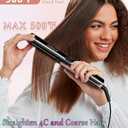 DORISILK 500 Degree High Temp Professional Hair Straightener30s Fast Heating Ceramic Flat Iron 2 in 1 Hair Straightener and CurlerPlasma Flat Iron Get Frizz-Free Dual Voltage for Travel Using