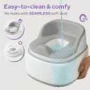lalalark 3-in-1 Toddler Potty Training Toilet, Baby Potty Training Seat & Step Stool with Seamless TPE Seat, Extended Splash Guard, Easy-Clean Non-Absorbent Chair Toilet Trainer for Home Travels
