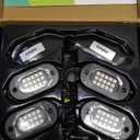 YiLaie RGB LED Rock Lights, 60 LEDs High Brightness Multifunction Neon underglow Kit Waterproof Light with APP/RF Control Multicolor Lights for ATV RZR UTV SUV Off Road Car, DC 12V (4 Pods)