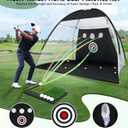 Golf Net: 10 x 7FT Practice Net with Mat for Chipping, Swing, Driving Practice, Nets for Backyard, Indoor & Outdoor Use, Ideal Golf Accessories Gifts for Men, Women, dad, Husbands, and Golfers.