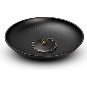 Monarch Rain Chains Rain Chain Basin 12 Inch Hand Hammered Anchor Bowl for Gutters, Matte Black Decorative Anchoring Basin for Outside, Garden, Lawn & Patio Water Feature, Downspout Catcher Basins