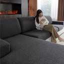 QIANMEW Couch Covers for Sectional Sofa, Washable Stretch Soft Sofa Cushion Covers
, Grey, 25" 
